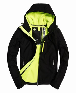 Superdry Hooded SD-Windtrekker Férfi Kabát Fekete/Világos Zöld | KBCSR9861